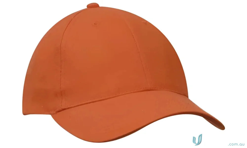 Orange heavy brushed cotton cap with contrasting peak from Brushed Heavy Cotton Cap collection