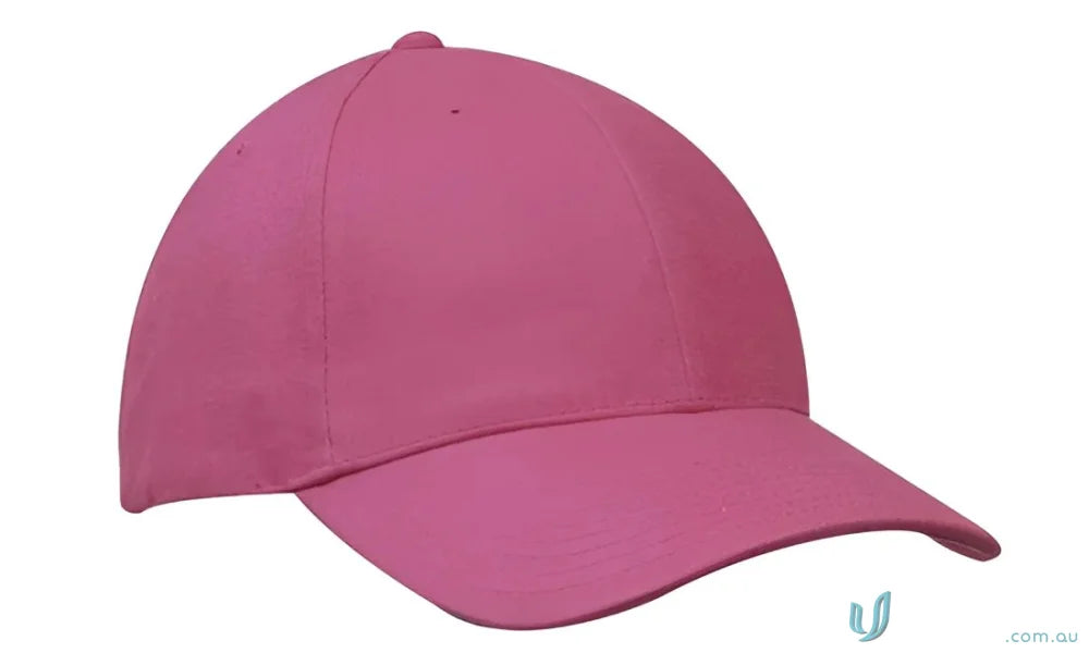Pink brushed cotton cap with contrasting peak perfect for casual wear