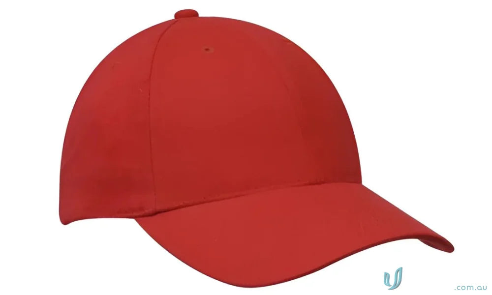 Red heavy brushed cotton cap with contrasting peak from Brushed Heavy Cotton Cap collection