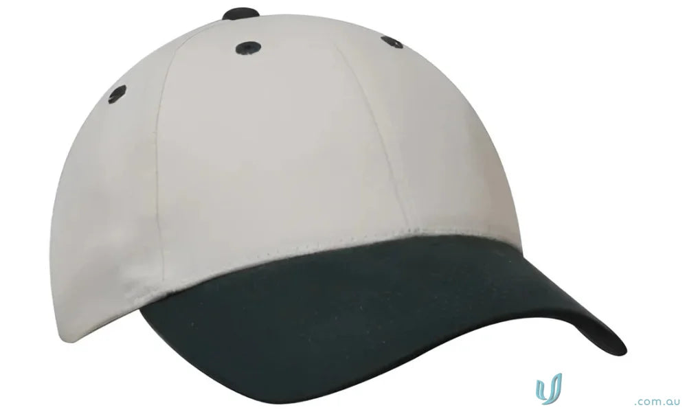 Two-tone heavy brushed cotton cap with contrasting peak for stylish everyday wear