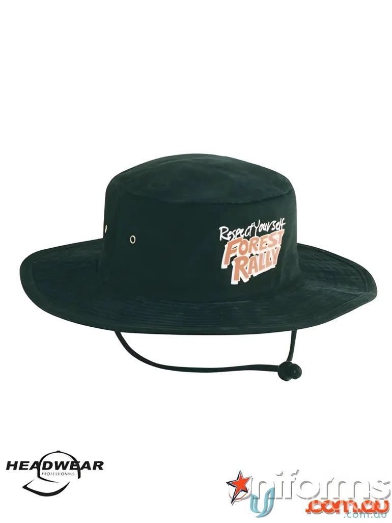 Dark green sun hat from Brushed Heavy Cotton Hat with high quality printing design