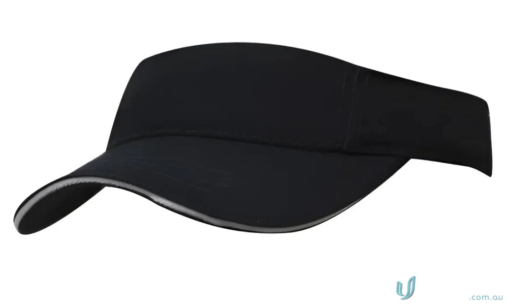 Black visor with gray trim perfect for work uniforms and durable workwear