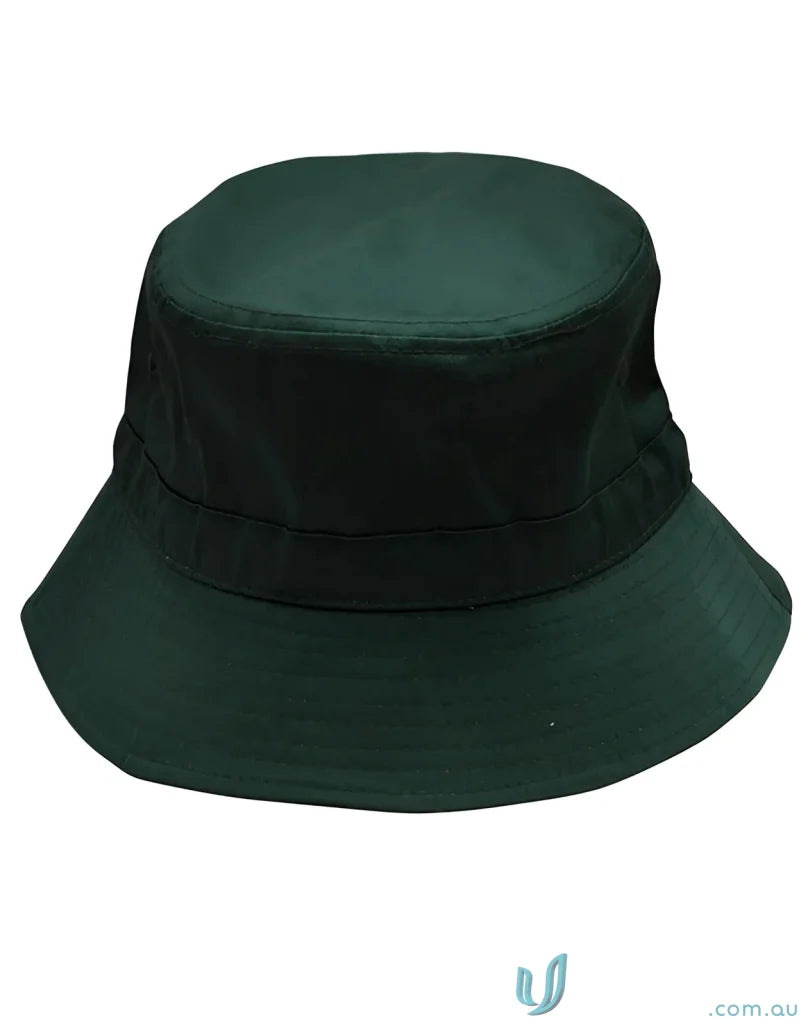 Dark green winning spirit bucket hat with sun protection soft brim for a chill look