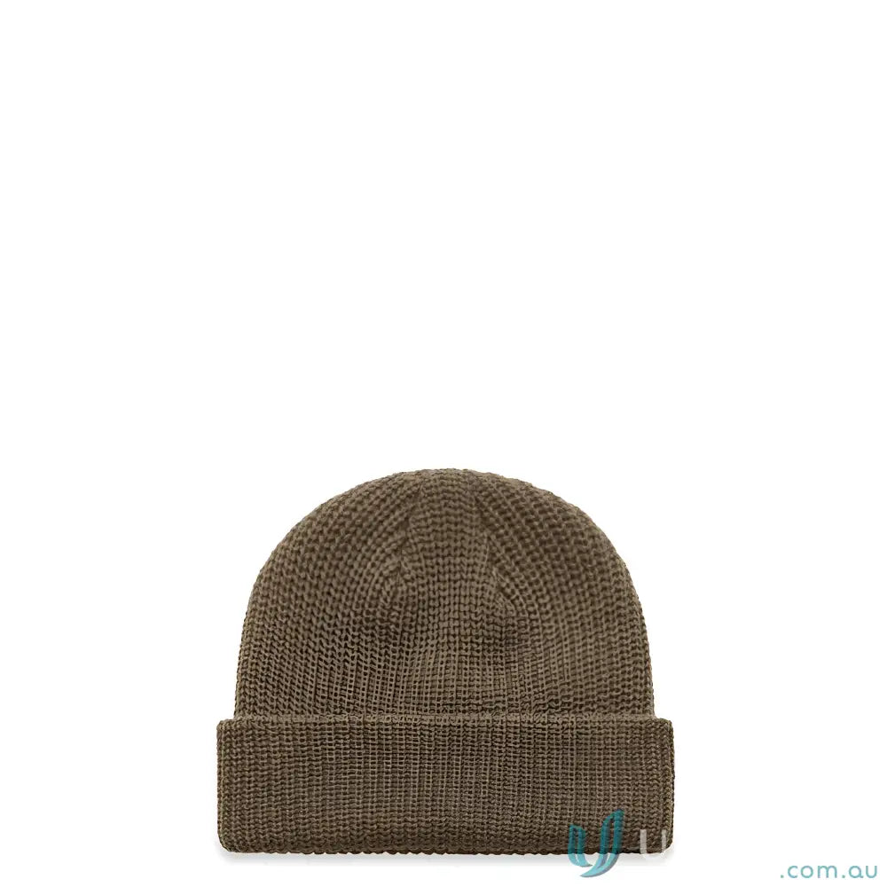 Olive green knitted cable beanie from AS Colour Cable Beanie 1120 collection
