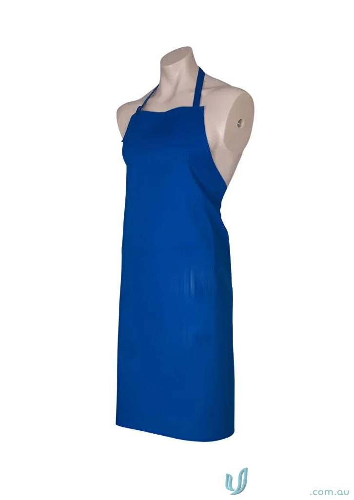 Blue apron on mannequin from our Cafe Bib Apron collection bib apron BA95