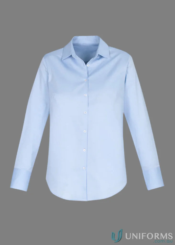 Light blue Women’s Camden Cotton Rich Long Sleeve Shirt shown for casual style