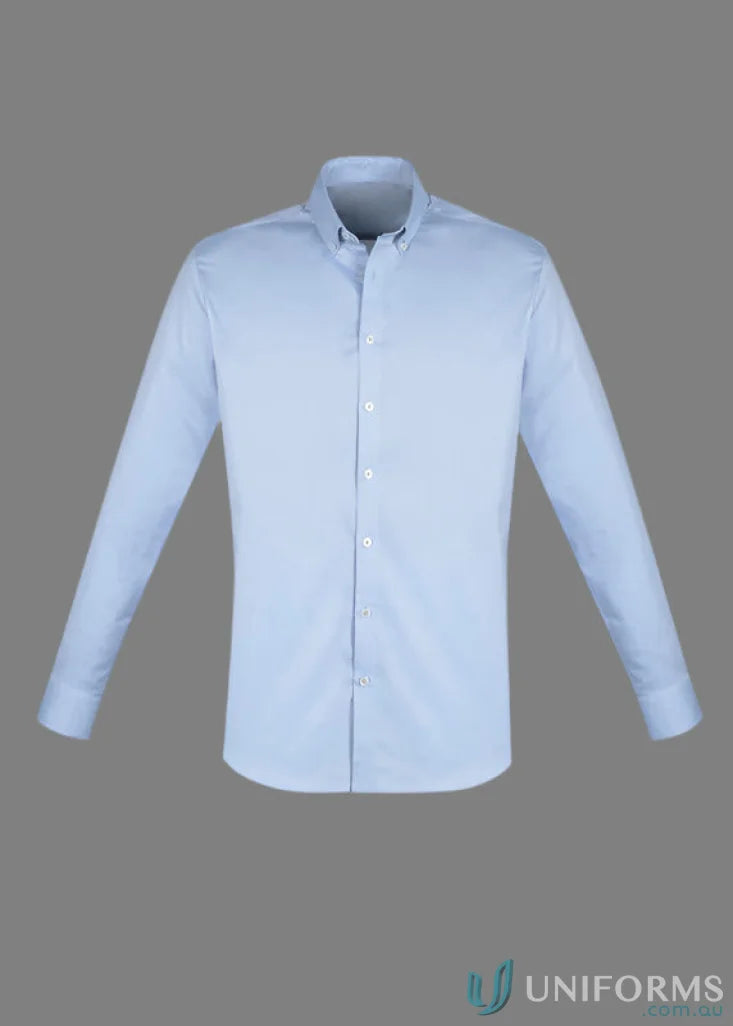 Light blue camden long sleeve cotton rich shirt for men’s camden collection