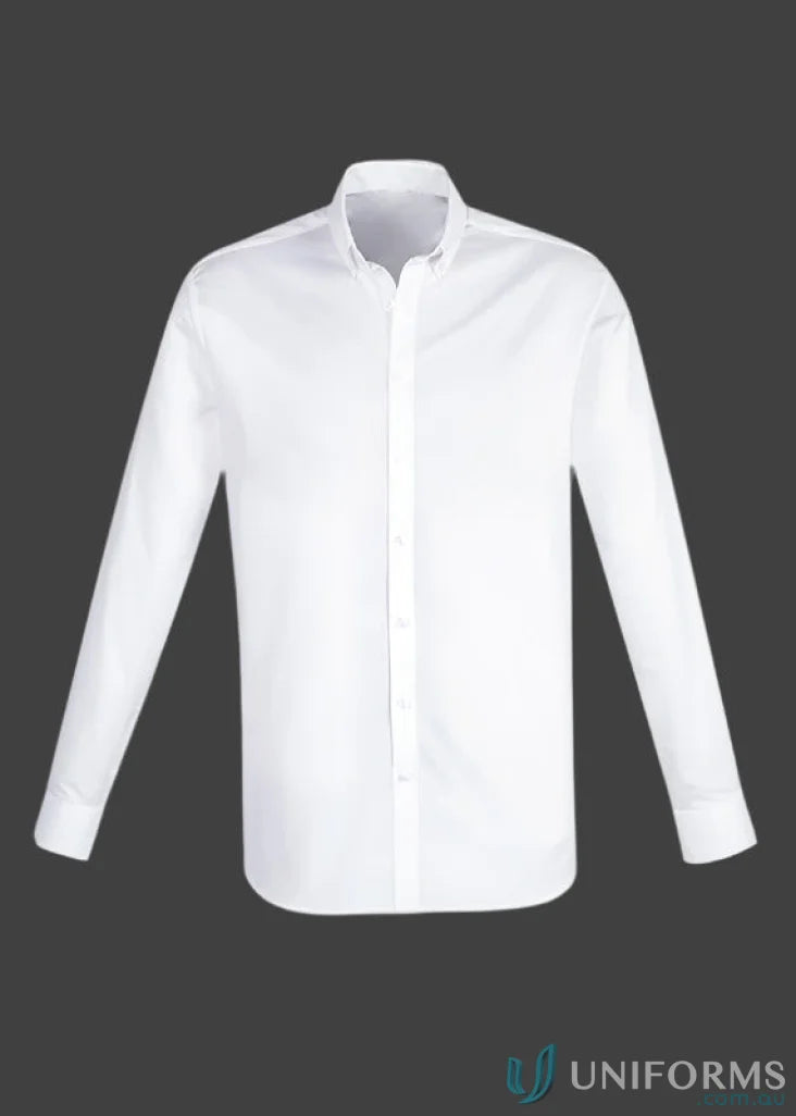 Men’s Camden Cotton Rich LS Shirt in white long-sleeve button-down style