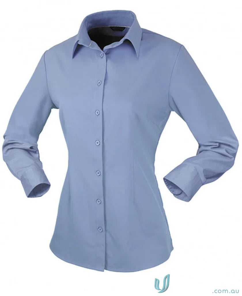 Candidate Ladies long-sleeved light blue workwear shirt perfect for uniforms and work
