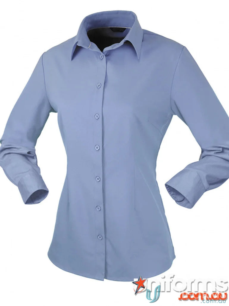 Candidate Ladies long-sleeved light blue shirt perfect for workwear or uniforms