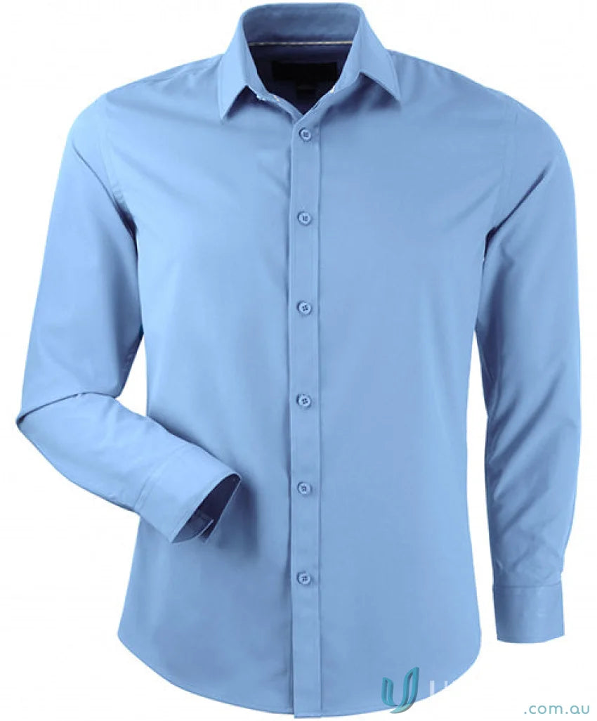 Light blue Candidate LS Shirts men’s long sleeve dress shirt with button-down collar
