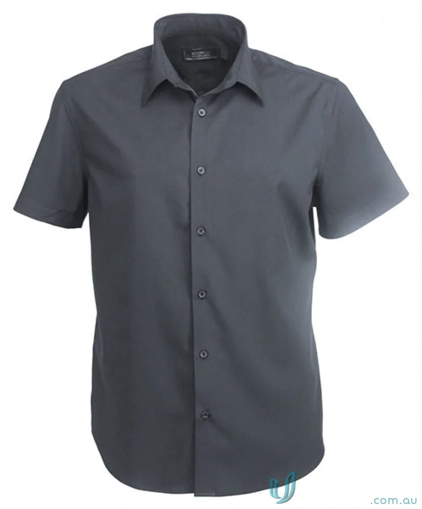Dark gray Candidate SS Shirts short-sleeve button-up with classic collar for Men