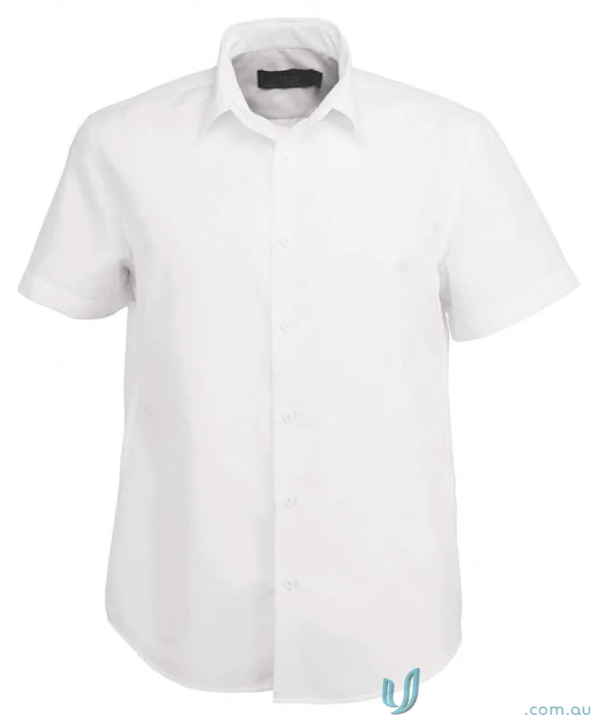 Candidate SS Shirts white short-sleeved button-up with classic collar for men