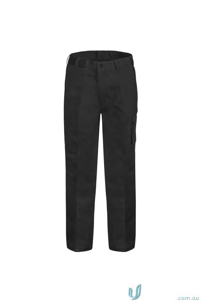 Black cargo cotton drill trousers for a cool, comfy look in cargo cotton style