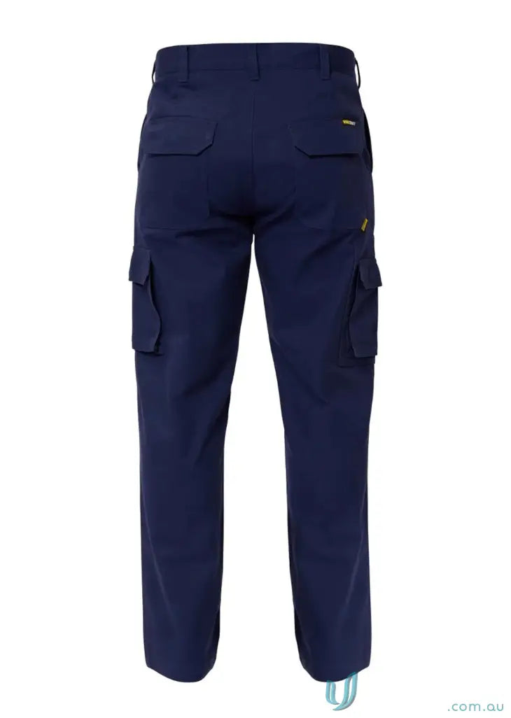 Navy blue cargo cotton drill workwear uniforms with sun protection for outdoor tasks