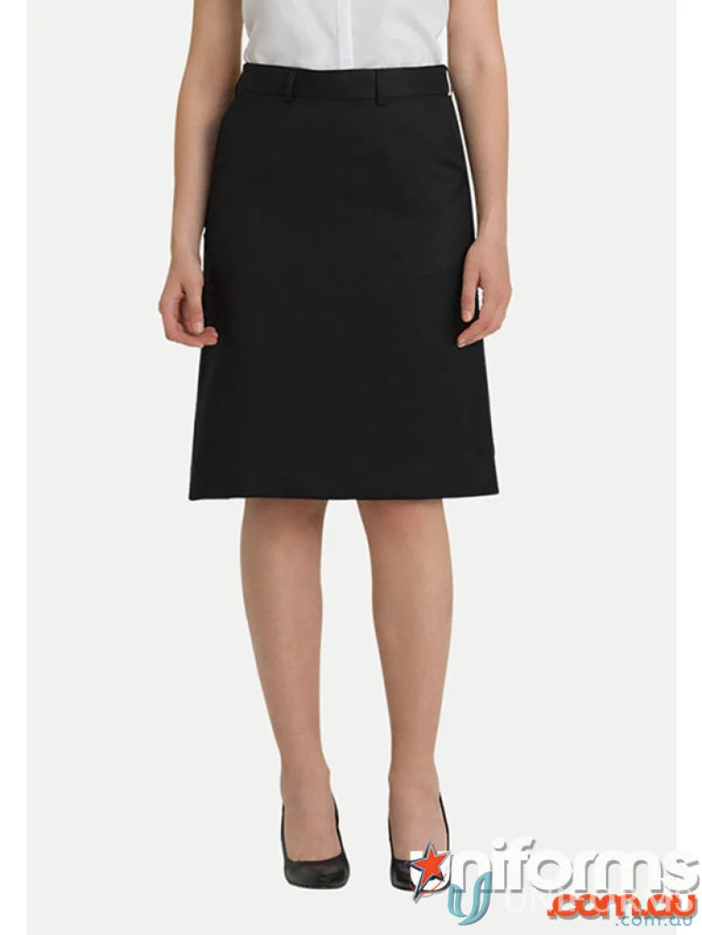 Black Carrie Flexi Waist ALine Skirt showcasing classic aline skirt features