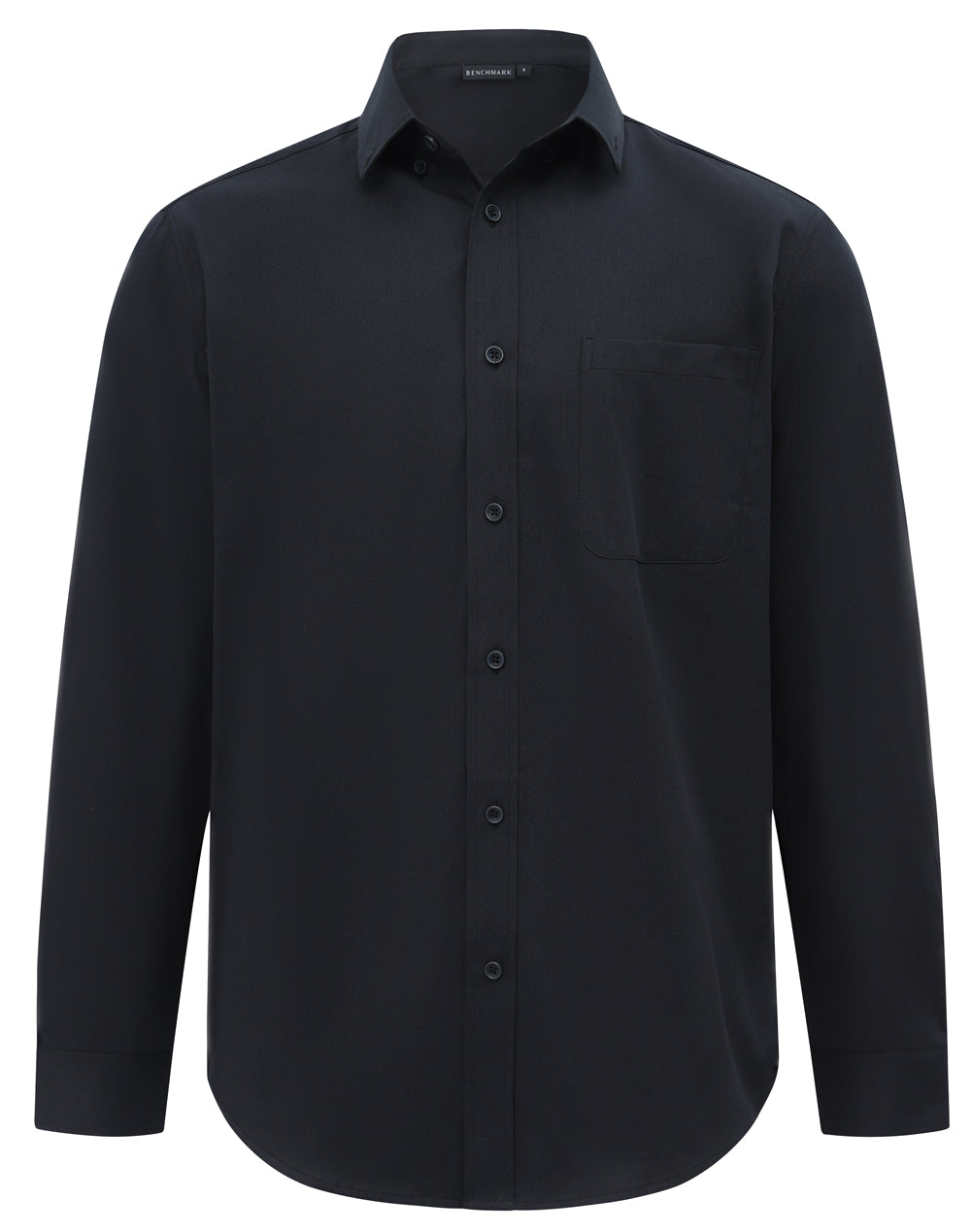 Casual Cotton Blend m7009l shirt, black long-sleeve for corporate casual look
