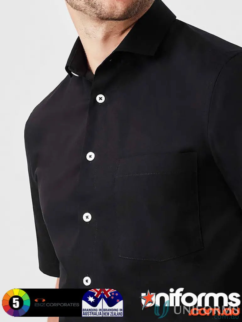 Black Charlie Classic Fit SS Shirt with rs968ms mechanical stretch for comfy style