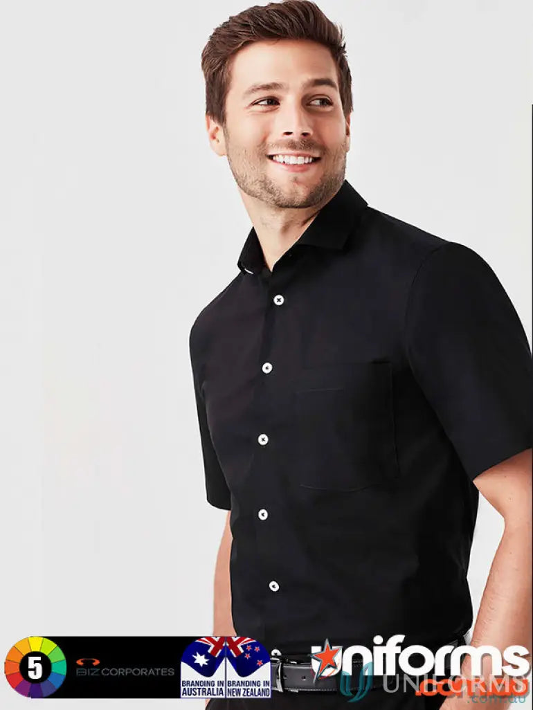 Black Charlie Classic Fit SS Shirt with RS968MS mechanical stretch fabric