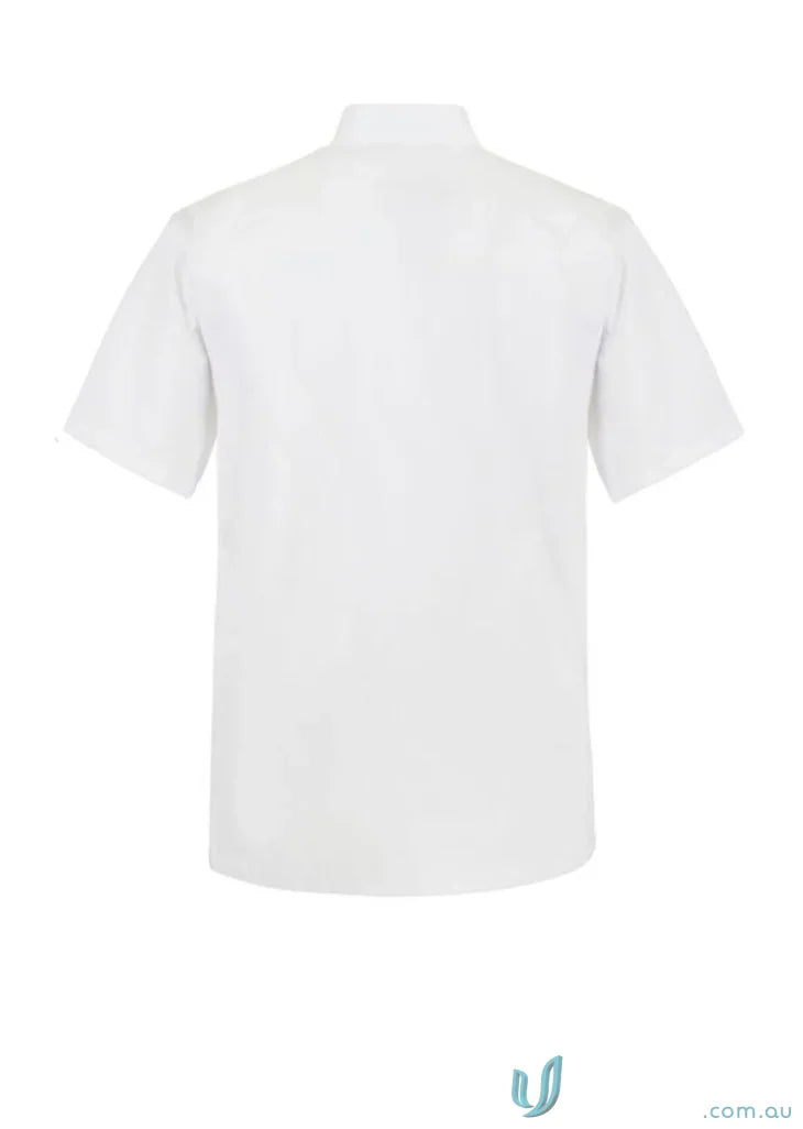 White chef SS tunic with concealed press studs, stay cool and comfy in style