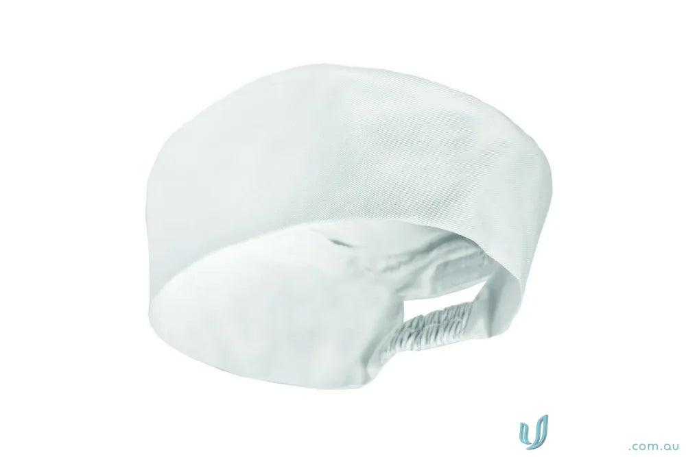 White surgical cap classic chefs cap with rear opening for hospitality uniforms