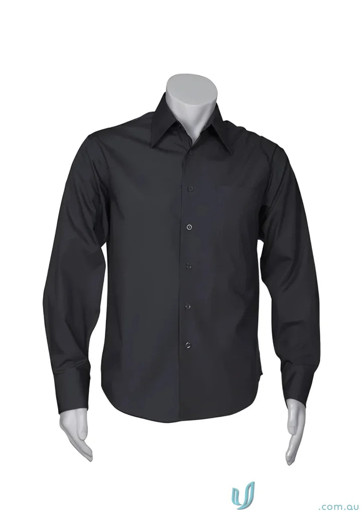 Black Chelsea LS Shirt, metro long sleeve dress shirt for a sleek look