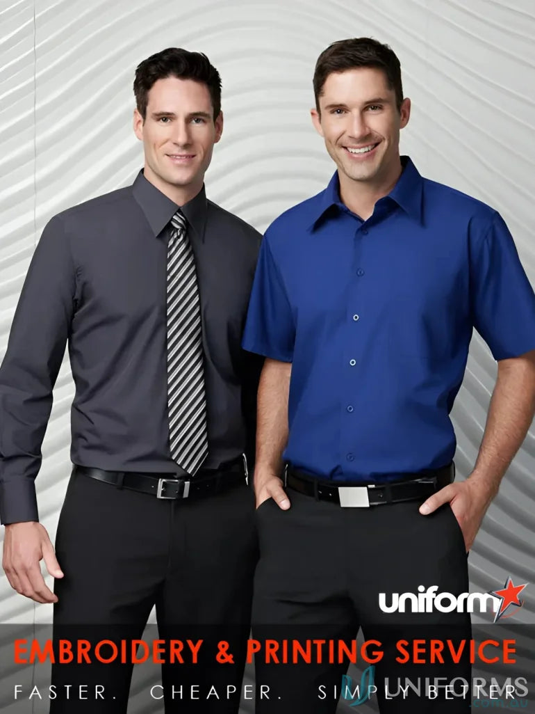 Two men modeling stylish Metro Long Sleeve Chelsea LS Shirt in a casual fit