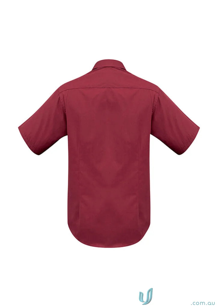Maroon Chelsea SS Shirt metro short sleeve tapered fit poplin blend tee for men