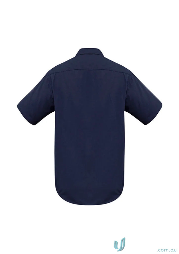 Navy blue Chelsea SS Shirt featuring tapered fit, perfect for metro short sleeve vibe