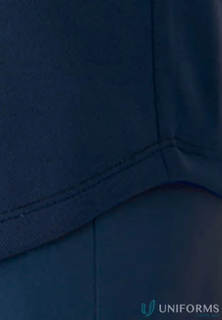 Dark blue fabric corner of City Active Healthcare Top with pockets ideal for workwear or uniforms