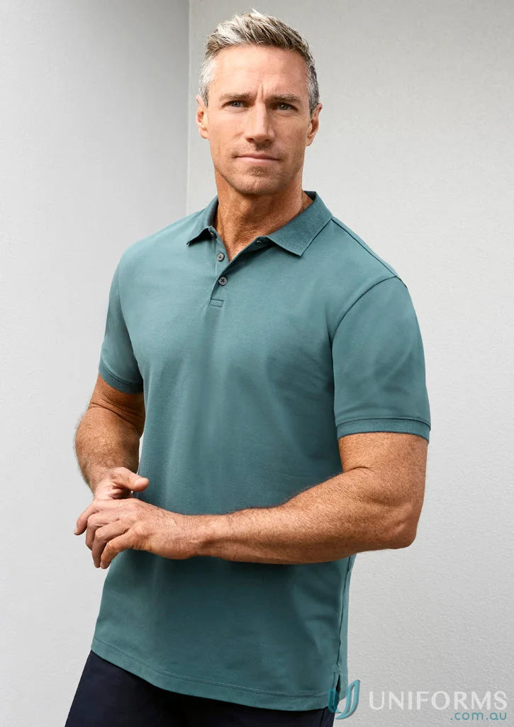 City Polo men’s short sleeve polo in teal p105ms for a stylish look