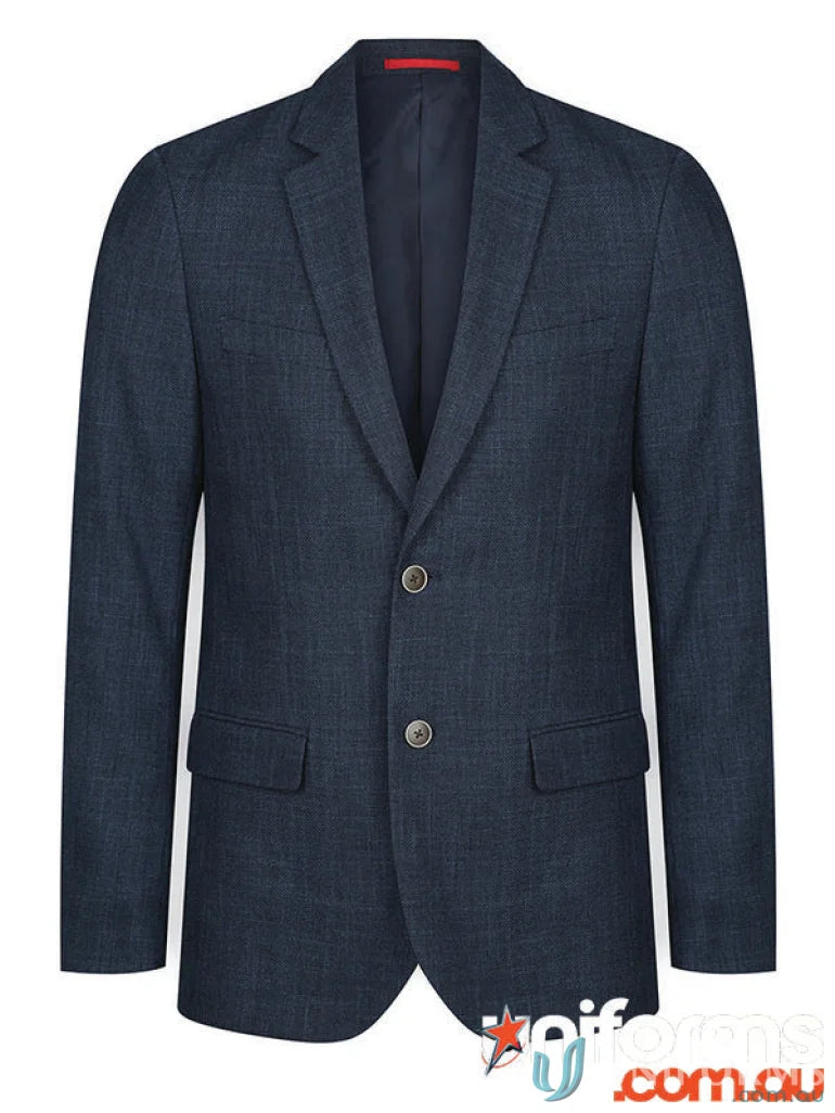 Navy blue mens textured jacket with two buttons from Claremont Men’s Textured Jacket line