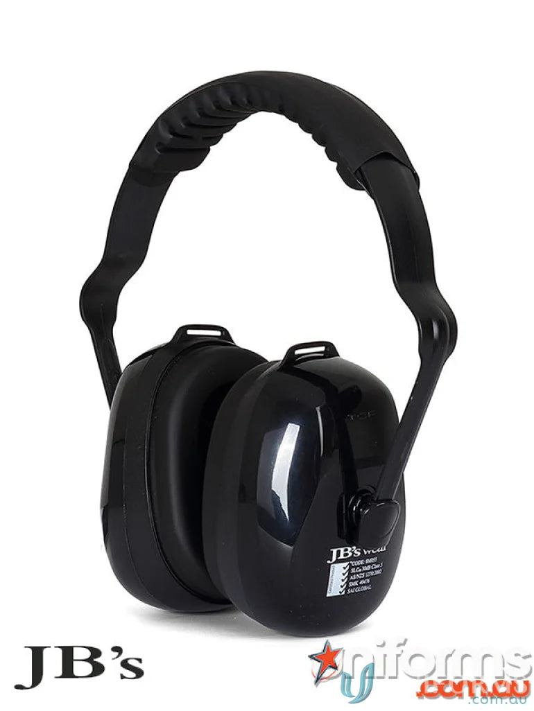 Black noise-canceling earmuffs from Class 5 Ear Muffs for uniforms and workwear