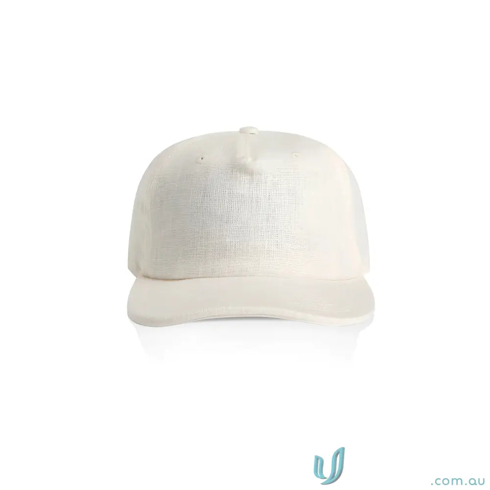 Plain white Class Linen Cap with adjustable fastener and tonal under-peak lining