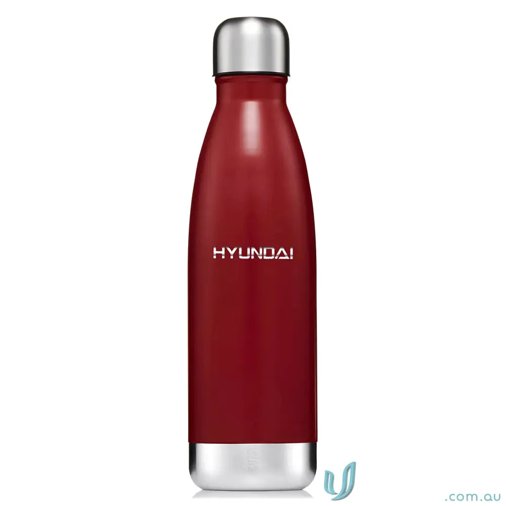 Red Hyundai stainless steel water bottle, double-walled stainless insulated drinks bottle