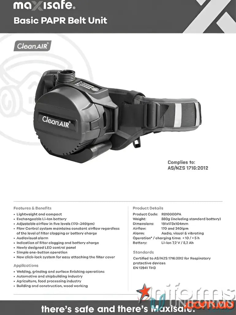 Basic PAPR belt unit for CleanAIR Verus Welding Helmet and Verus Welding kit