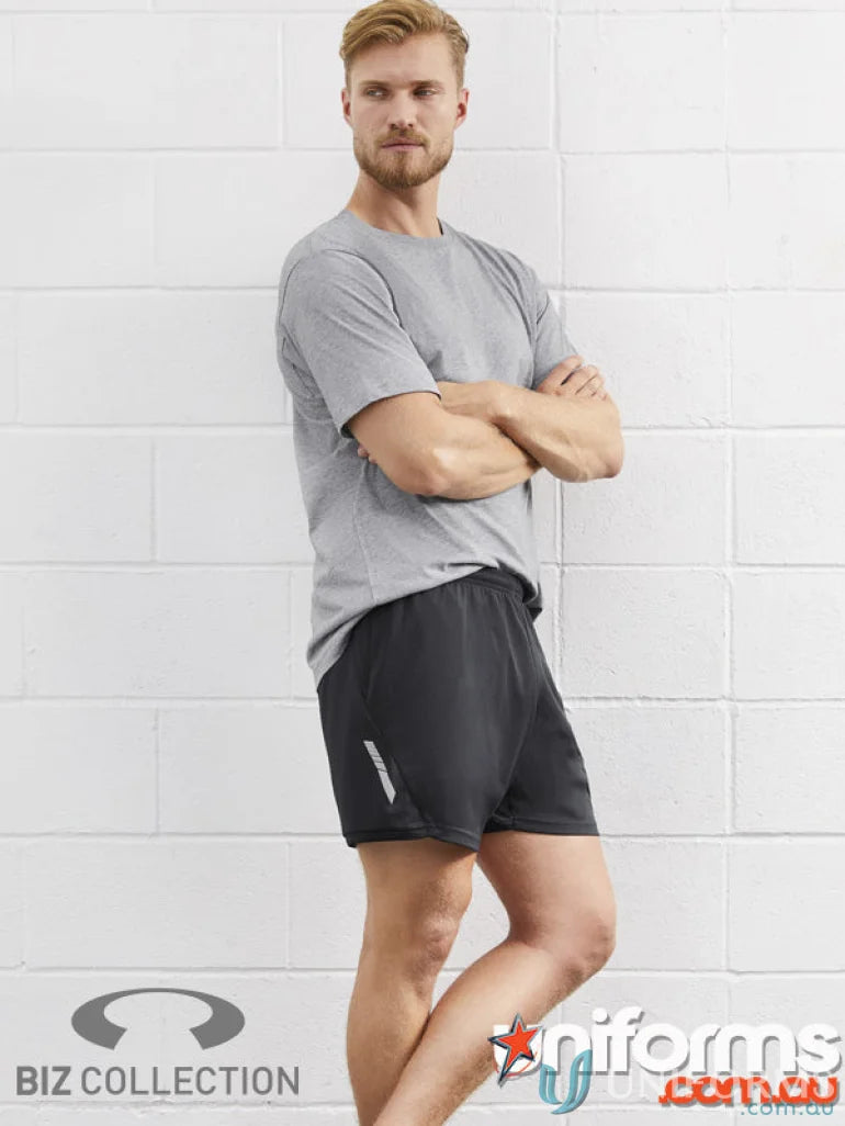 Man in Grey Circuit Short St711m with Silver Reflective Trims and Concealed Zip Pocket
