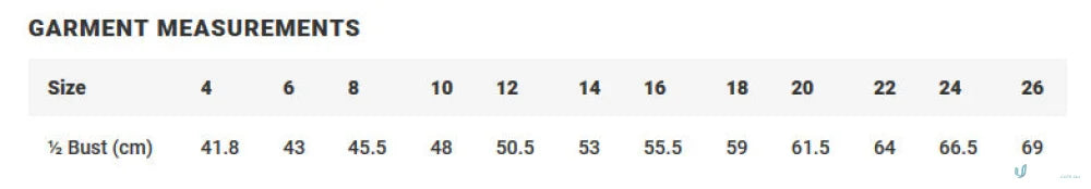 Garment measurement chart for clearance comfort wool peaked vest with bust sizes in cm