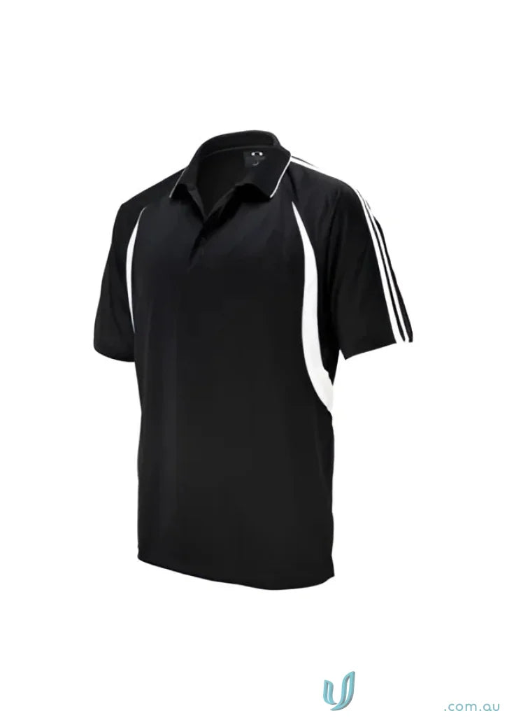 Kids Flash Polo black polo shirt with white accents from Biz Collection Kids