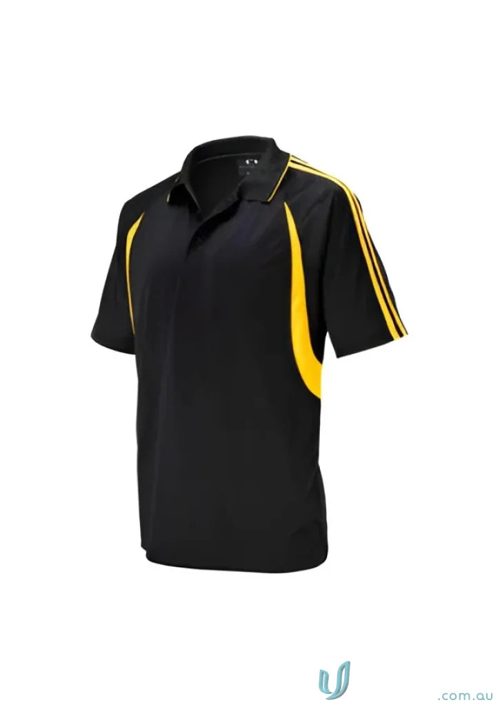 Kids flash polo shirt with black and yellow accents from Biz Collection Kids lineup