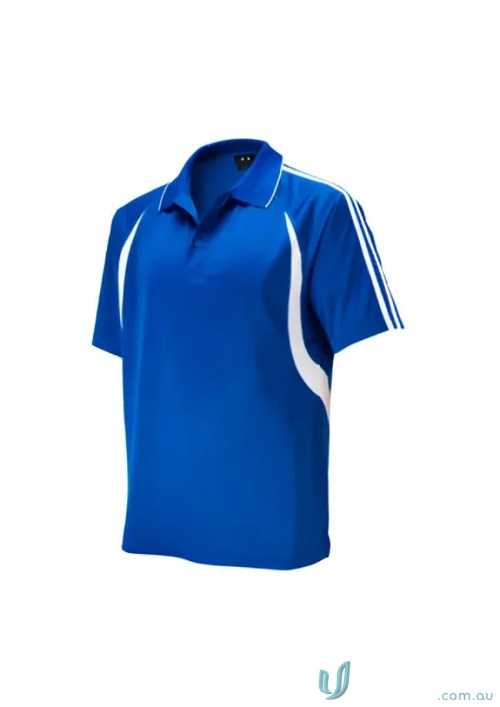 Kids flash polo shirt in blue with white accents from Biz Collection Kids collection