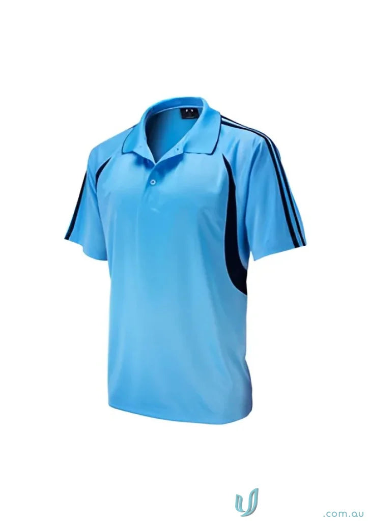 Light blue Kids Flash Polo shirt with dark accents from Biz Collection Kids collection