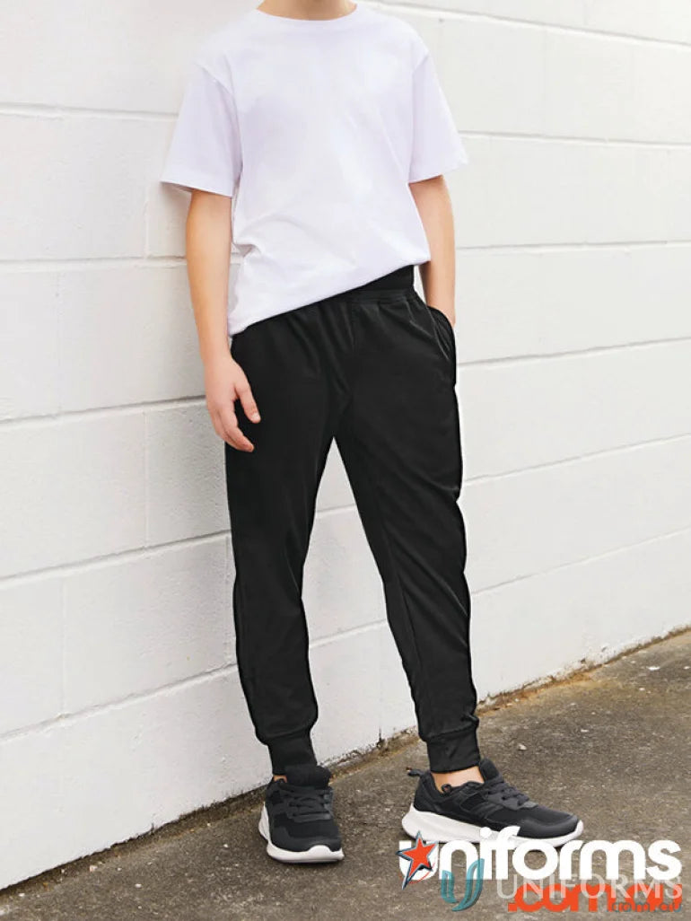 Black kids score pant from Biz Collection Kids featuring polyester performance fleece