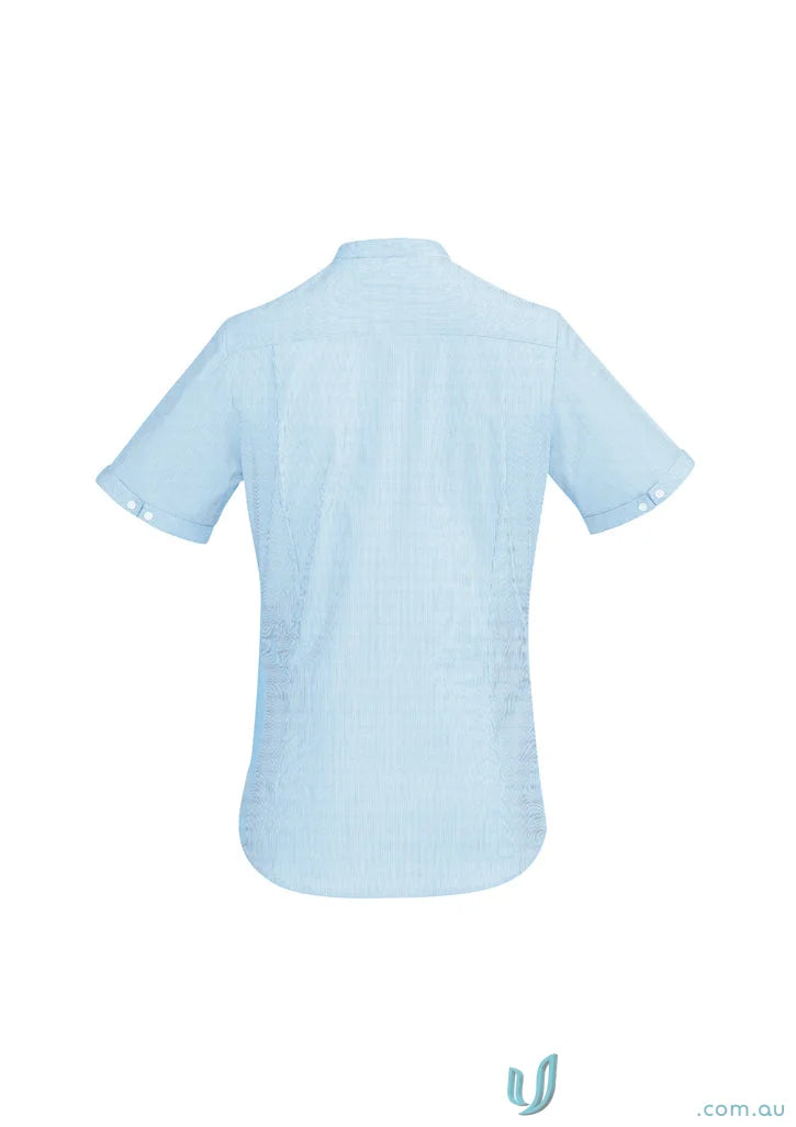 Light blue short-sleeved shirt from CLEARANCE Ladies Bordeaux S/S Shirt perfect for work uniforms