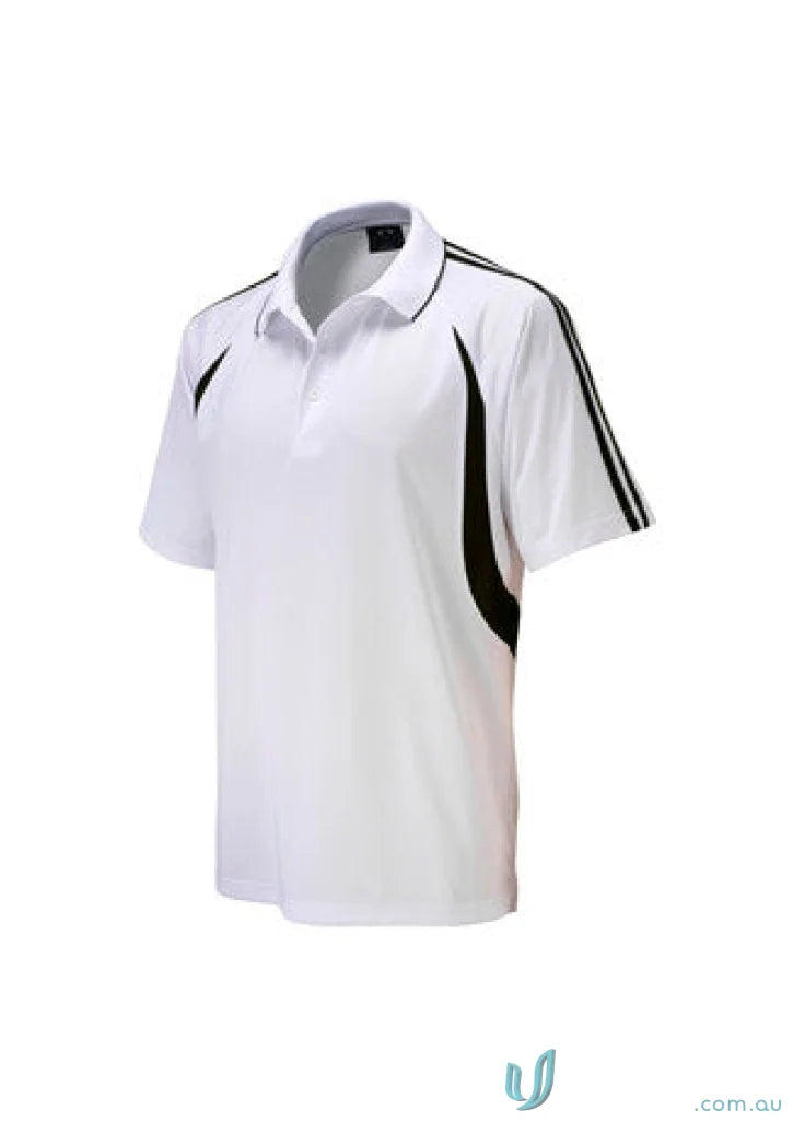 White polo shirt with black accents from COLLECTION LADIES FLASH Biz Collection Ladies