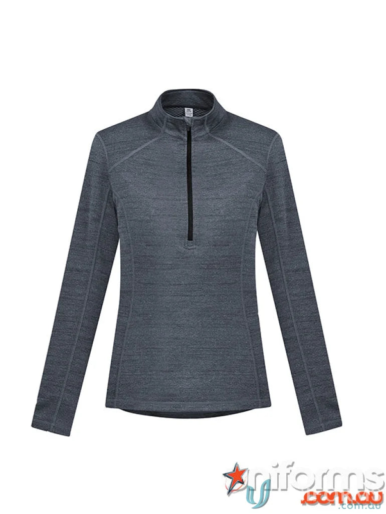 Women’s Monterey Biz Collection long-sleeve top with black quarter-zip neck