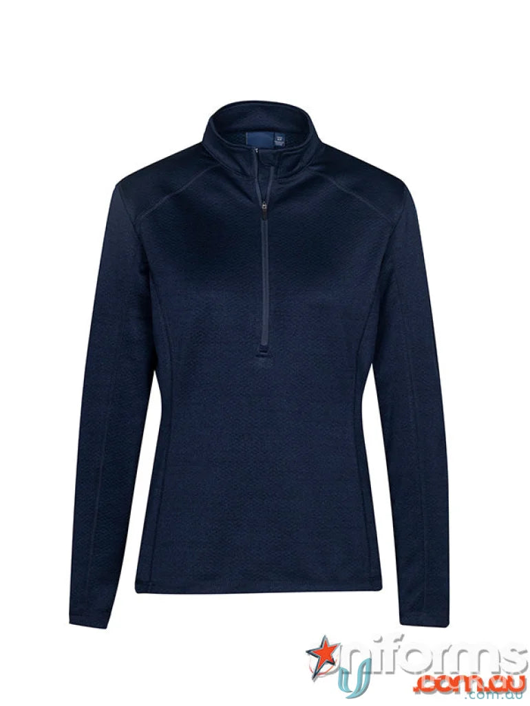 Women’s Monterey navy blue long-sleeve quarter-zip top from Biz Collection women’s collection