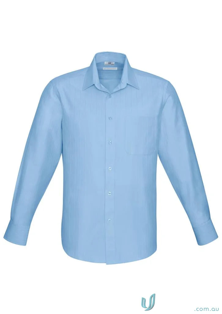 Light blue Preston LS Dress Shirt with modern narrow collar from s312ml Biz Collection