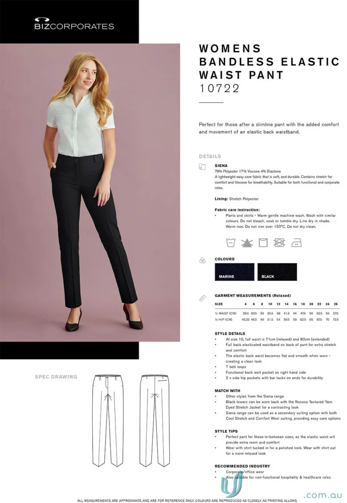 Women’s Siena Bandless Elastic Waist Pant from Clearance Siena Bandless collection