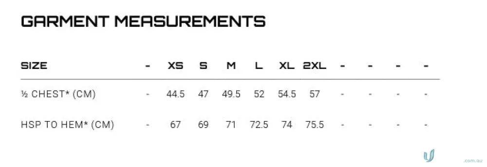 Garment measurement chart for CLEARANCE Womens Streetworx Tee Shirt with taped shoulder